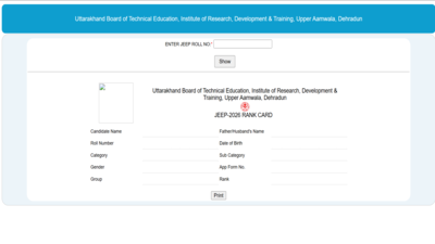 UBTER JEEP result 2026 declared at ubter.in: Direct link to download scorecards here
