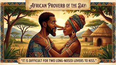 African proverb of the day: “It is difficult for two long-nosed lovers to kiss.”