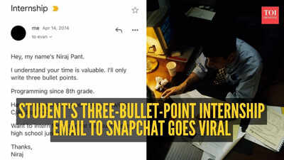  Student's three-bullet-point internship email to Snapchat goes viral; internet loves it