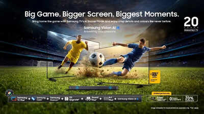 Samsung launches AI Soccer Mode TVs with free soundbars, cashback deals