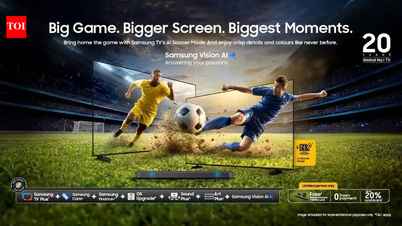 Samsung launches AI Soccer Mode TVs with free soundbars, cashback deals