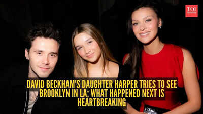 A heartbreaking missed reunion? Harper Beckham visits Brooklyn's mansion, but leaves without meeting him