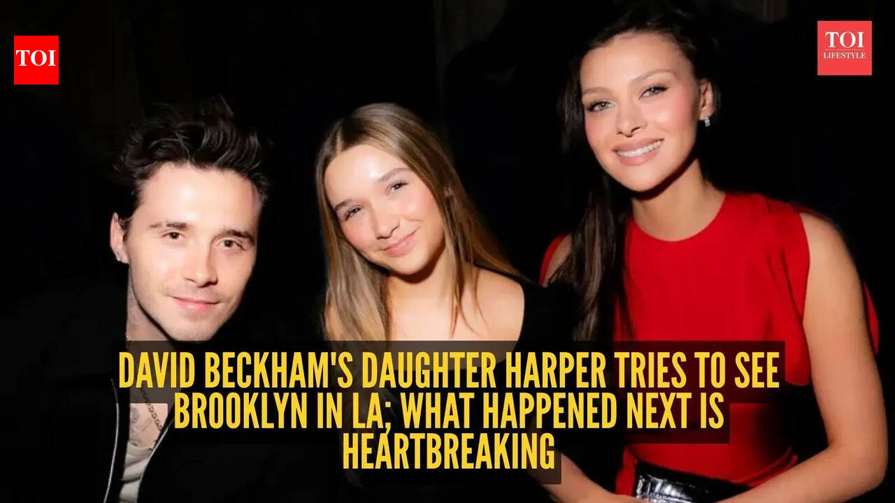 A heartbreaking missed reunion? Harper Beckham visits Brooklyn's mansion, but leaves without meeting him