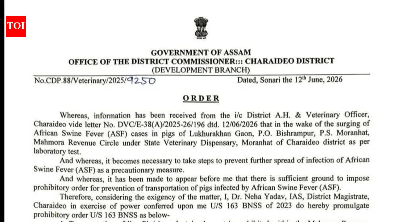 African Swine fever spreads to Charaideo after Tinsukia, Dibrugarh