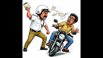 Notepad attack on helmetless biker gets cop convicted