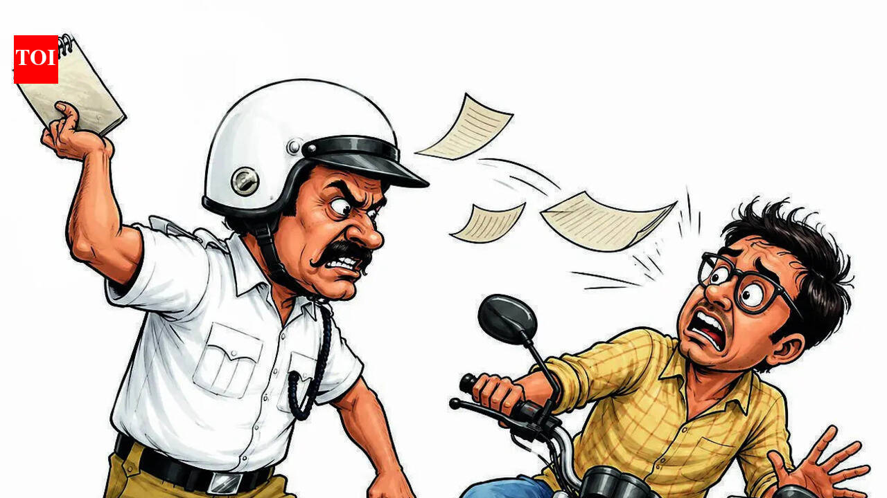 Notepad attack on helmetless biker gets cop convicted