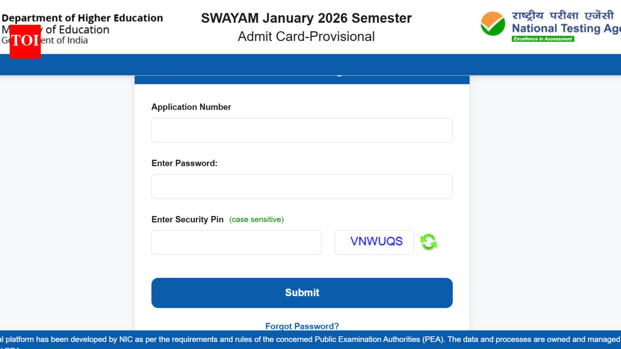 NTA SWAYAM January 2026 admit card out at exams.nta.nic.in: Direct link to download hall ticket here