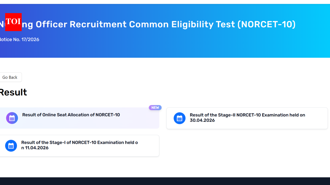AIIMS NORCET 10 seat allotment result 2026 released at aiimsexams.ac.in, download merit list here