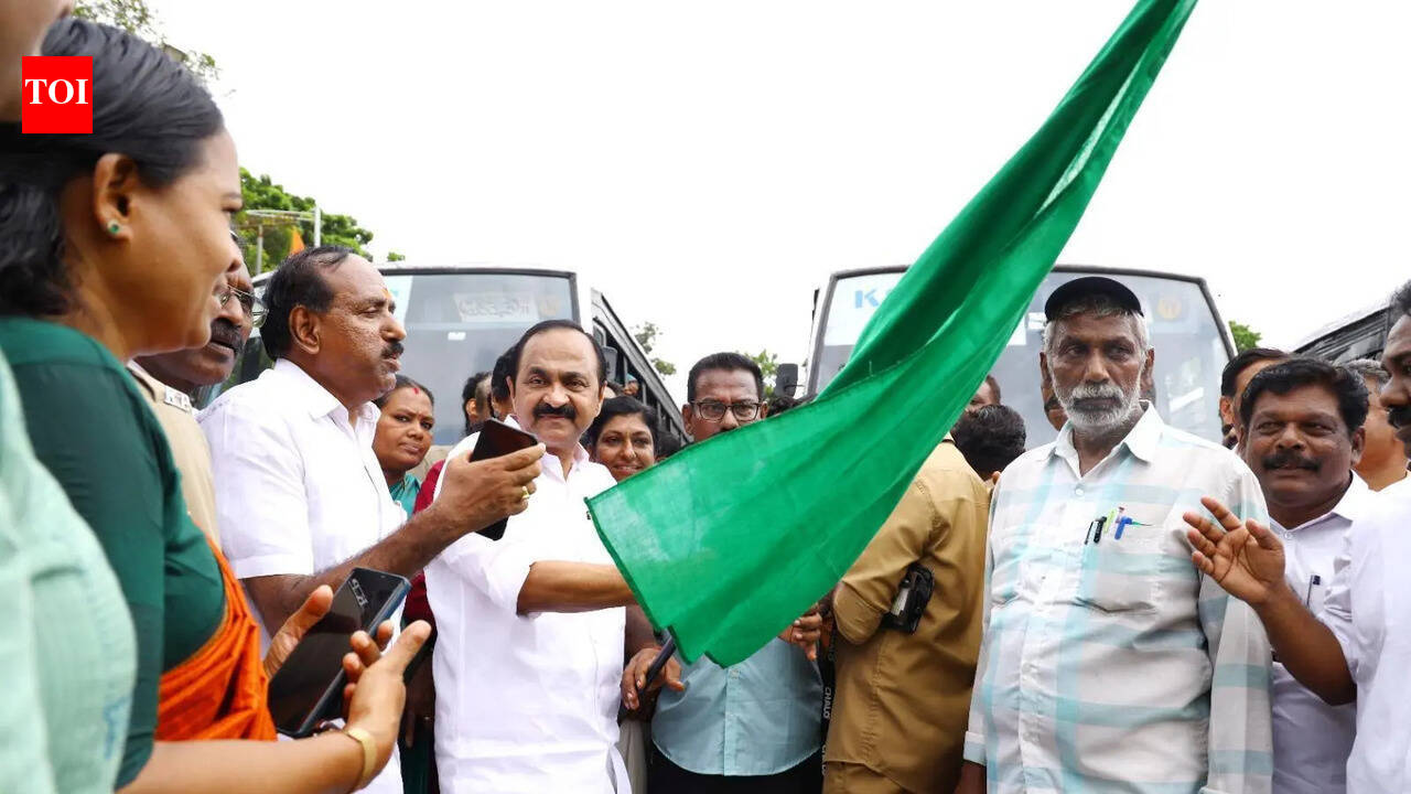 Chief minister V D Satheesan flags off four KSRTC buses on Aluva-North Paravoor route