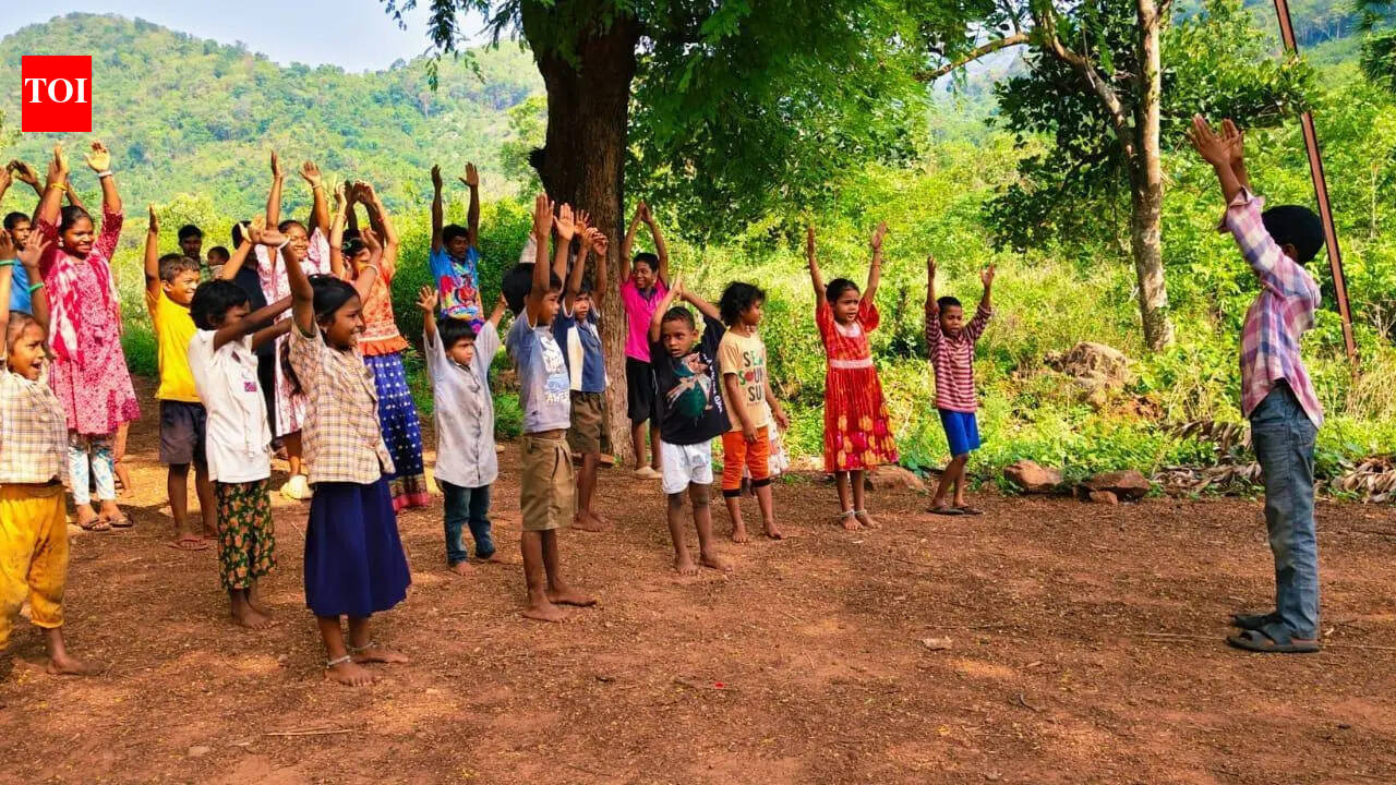 Tribals conduct yoga themed protest for school in Anakapalle district