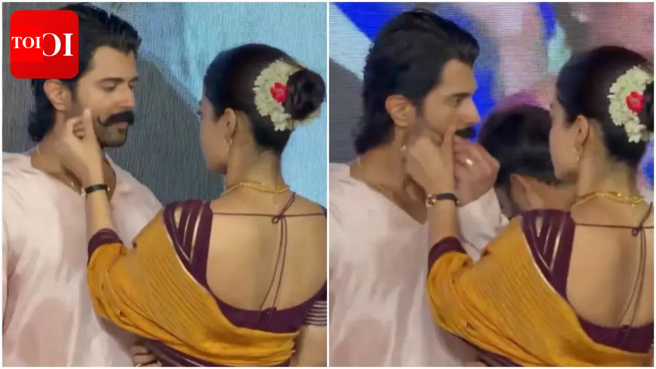Rashmika Mandanna twirls Vijay Deverakonda's moustache; Couple's sweet moment wins hearts - WATCH