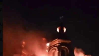  Flames engulf prominent Ukrainian monastery after fresh Russian strikes in Kyiv; 4 killed, 23 injured