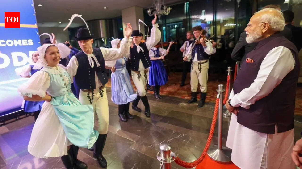 Watch: Slovak nationals welcome PM Modi with Vande Mataram, folk dance performances