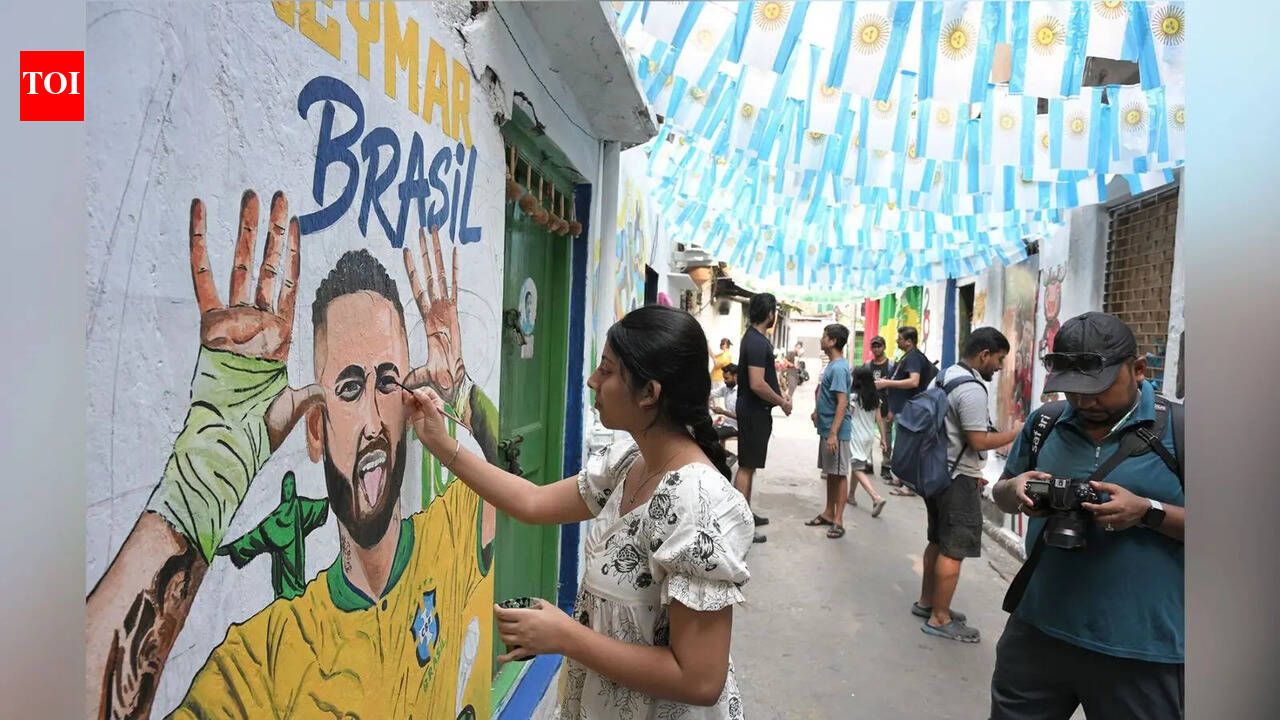 Football fans paint Kolkata lanes in colours of the World Cup teams