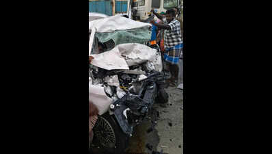 Three engineers killed in car-truck collision near Perambalur