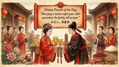 Chinese proverb of the day: “Marrying a woman eight years older guarantees…”