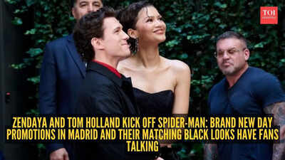 Zendaya and Tom Holland’s matching black looks turn heads at Spider-Man event in Madrid
