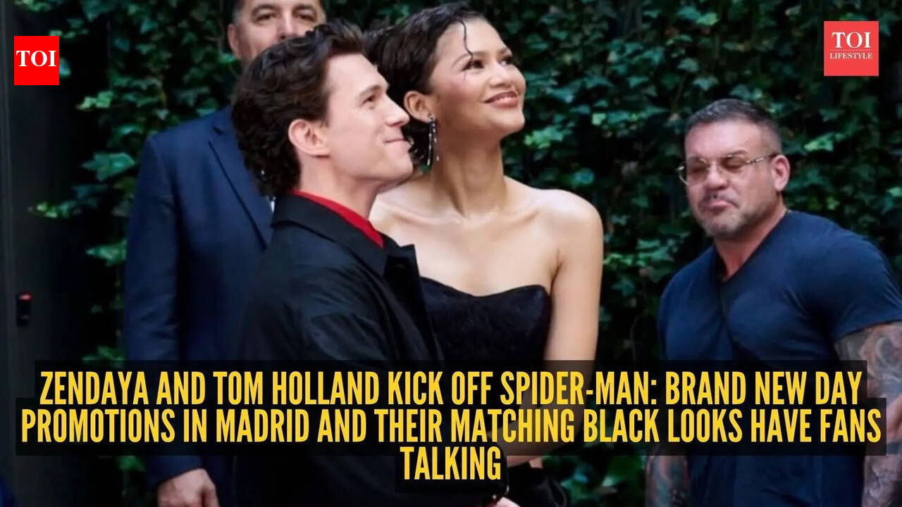 Zendaya and Tom Holland’s matching black looks turn heads at Spider-Man event in Madrid