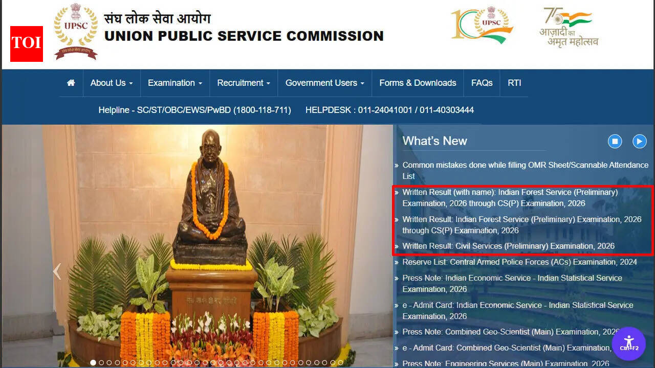 UPSC Prelims Result 2026 PDF Download: 13,343 candidates qualify for Civil Services Mains, check roll number list and next steps