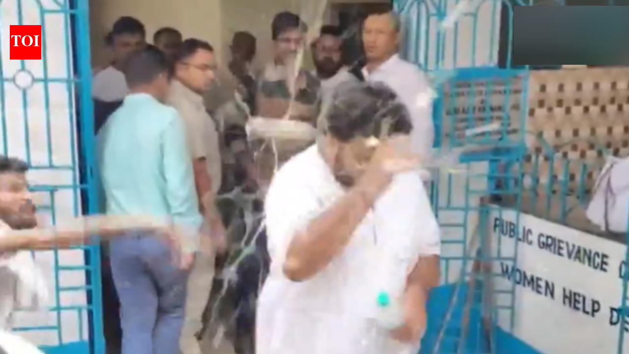 'Chor, chor, chor': Egg attack on another TMC leader Soumitra Banerjee in police custody; video