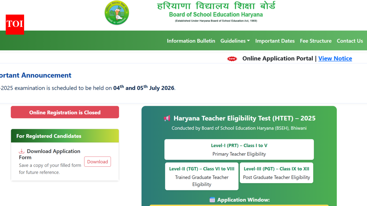 HTET 2025 revised schedule out at bseh.org.in; exam on July 4 and 5: Check shift timings here