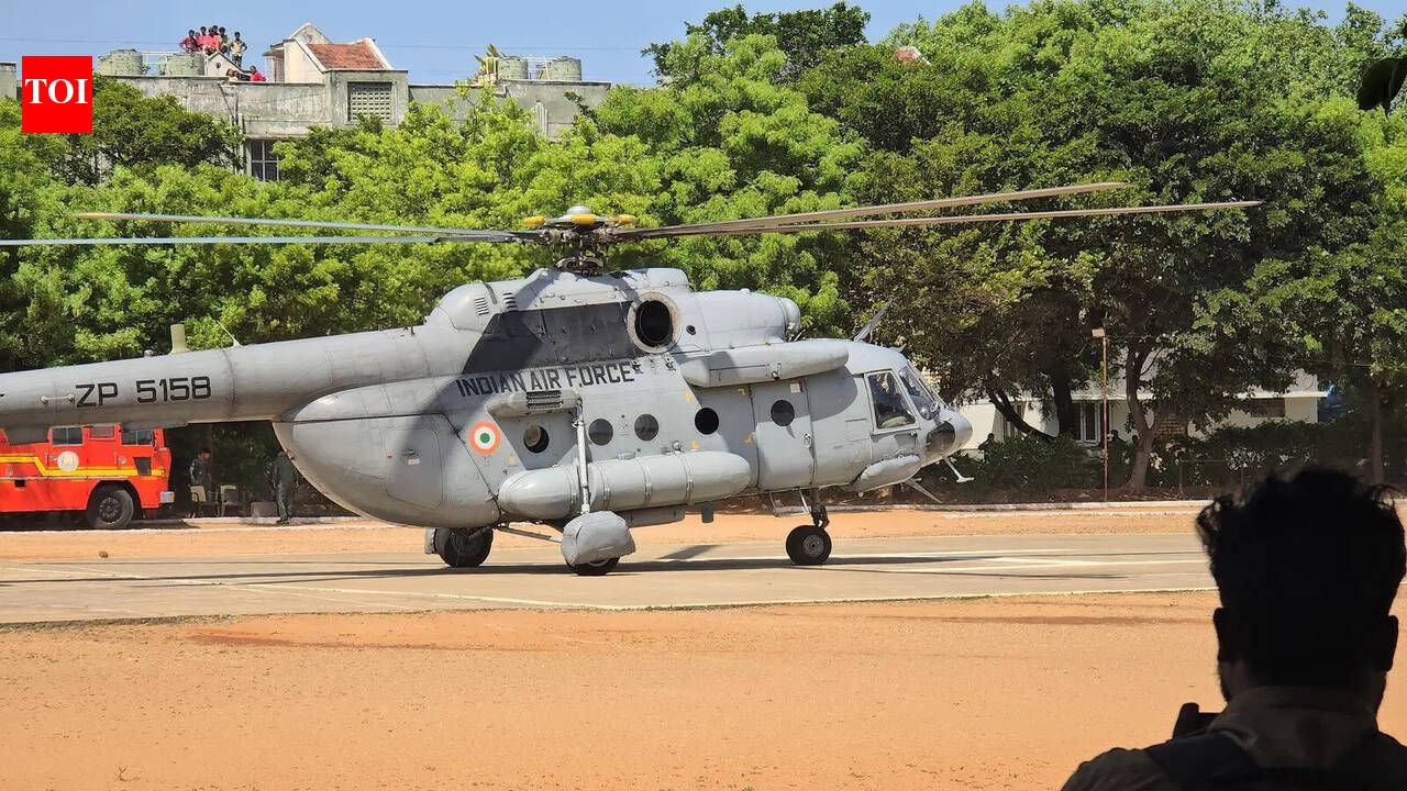 Military helicopter drill in Tirunelveli for NEET re-exam security