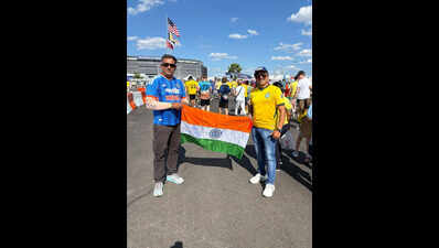 Fans from Kolkata carry India colours to football’s biggest stage