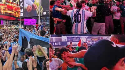 World Cup shock! Lionel Messi supporters caught in Argentina vs Algeria fan clashes at Times Square