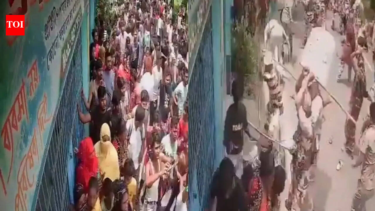 Watch: Jahangir 'Pushpa' Khan's wife leads Falta crowd to police station demanding his release; chaos prevails