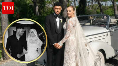 Perrie Edwards marries Alex Oxlade-Chamberlain as Little Mix bandmates reunite in Portugal; the singer shares their first pictures