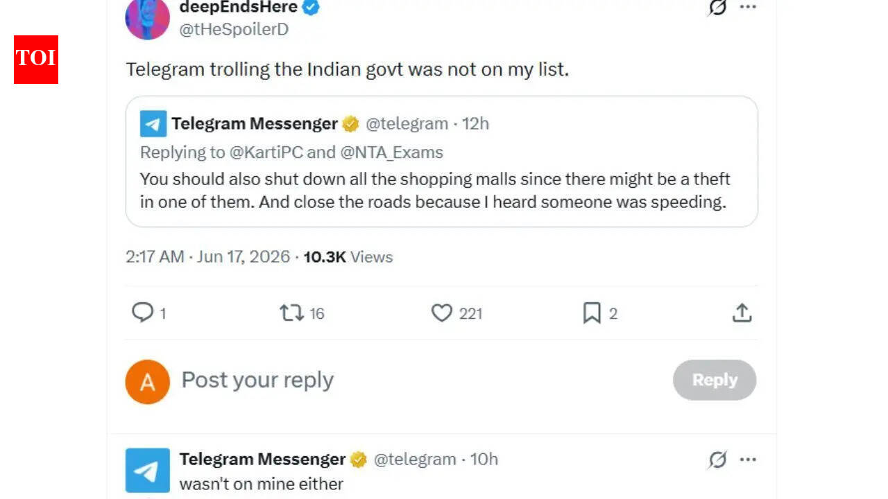 'Thank your government': Telegram trolls Centre over NEET-linked ban, fires back with cheeky responses
