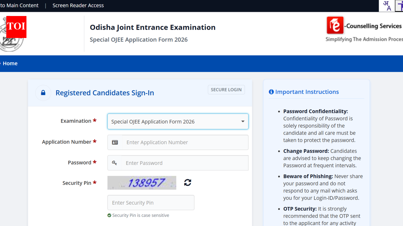 OJEE second special registration 2026 begins at ojee.nic.in: Direct link to apply here