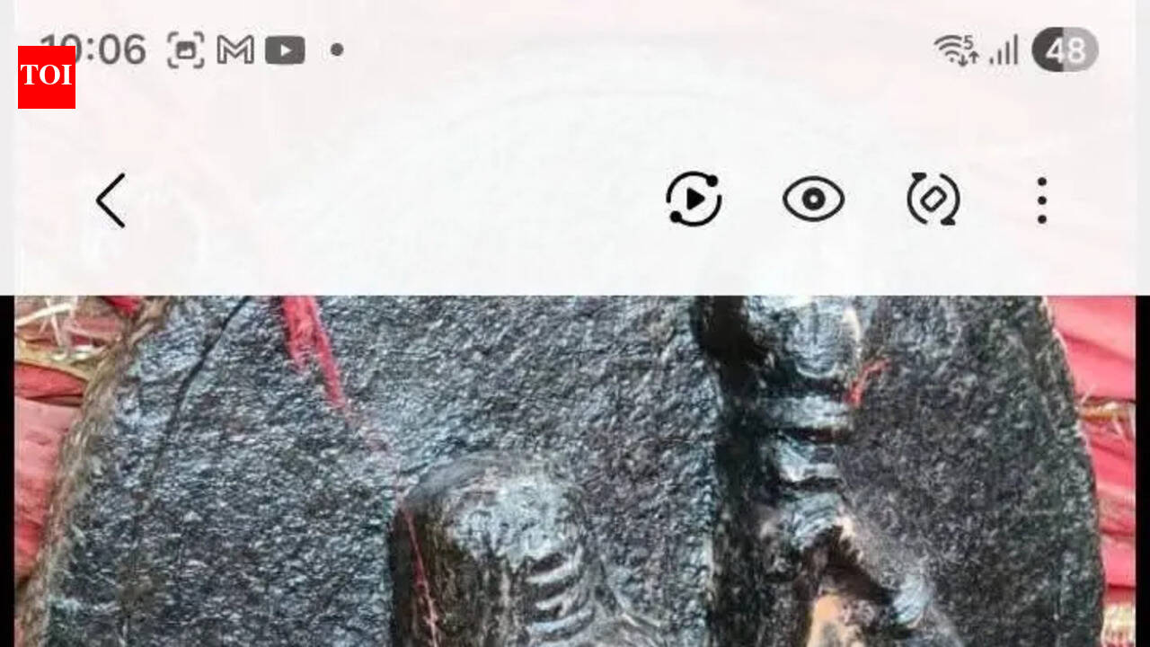 Ancient Shiv-Parvati idol found during pond excavation in Itkhori