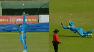 Vaibhav Sooryavanshi turns eagle to grab a stunner during India A vs Afghanistan A Tri-Nation one-day match - Watch