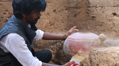 Keeladi phase 11 uncovers terracotta pipelines, unique pottery