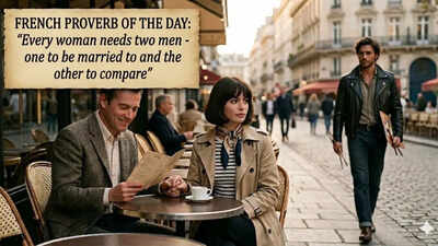 French proverb of the day: "Every woman needs two men - one to be married to and the other to…" - a timeless lesson on comparison and valuing what you have