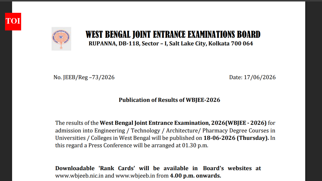 WBJEE admit card 2026 to be released tomorrow at wbjeeb.nic.in: Check steps to download hall tickets