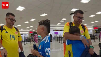 Young Colombia fan left speechless after dad’s surprise World Cup reveal in viral father-son moment: ‘You’re coming too’