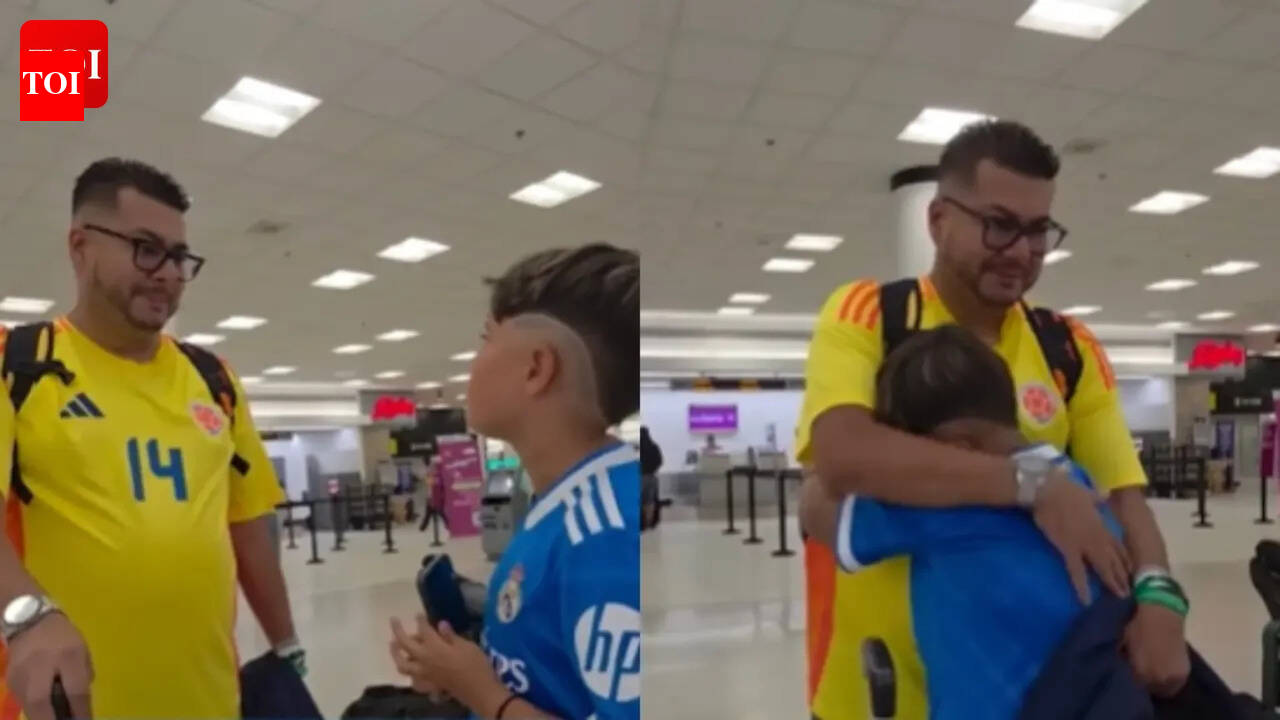 Young Colombia fan left speechless after dad’s surprise World Cup reveal in viral father-son moment: ‘You’re coming too’
