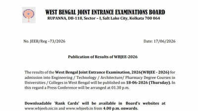 WBJEE 2026 results today at 1.30 pm— see direct links to check rank card and final answer key