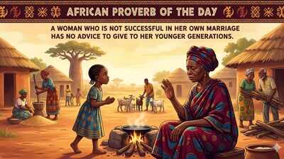 African proverb of the day: "A woman who is not successful in her own marriage has no…" - a sharp old saying about who has earned the right to teach