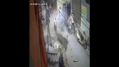 Mob hurls bricks at family, CCTV cams capture late-night attack