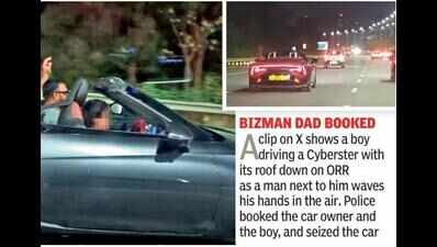 11-yr-old drives convertible on Hyderabad’s Outer Ring Road; bizman dad booked
