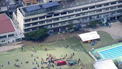 About 300 students and teachers evacuated after fire breaks out at Tokyo school