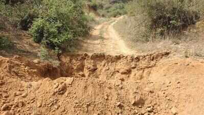 Trench across forest track to curb mining in Raisina Aravalis