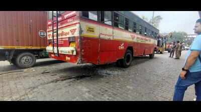 Water bottle jams brake, woman & her niece crossing road crushed by Roadways bus