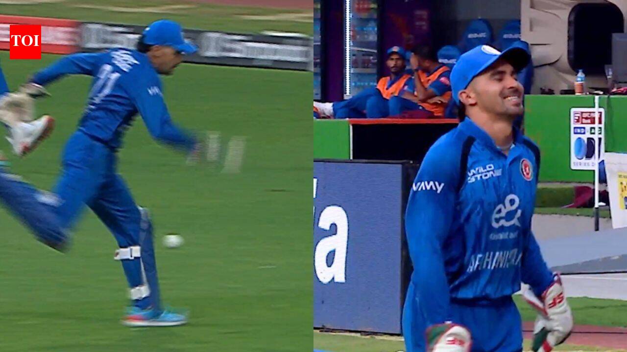 Bizarre scene! Gurbaz kicks ball to boundary, gifts Rohit four runs - Watch