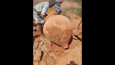Ancient urn unearthed from farm in Karur village