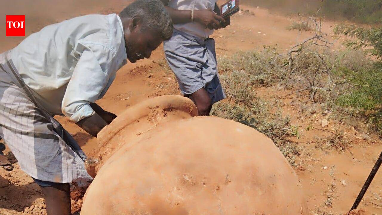 Ancient urn unearthed from farm in Karur village