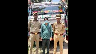 Stones land on Eastern Peripheral Road, dumper driver arrested